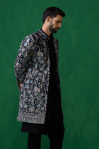 AMIR ALI IN GARDEN NAVY BLUE INDOWESTERN SET