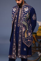 Aayushman Aman Maheshwari in Faiz Wild Grace Navy Blue Kurta Jacket Set