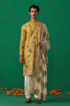 DHAARMIK SAMANI IN PHOOLPANKH HALDI KURTA SET