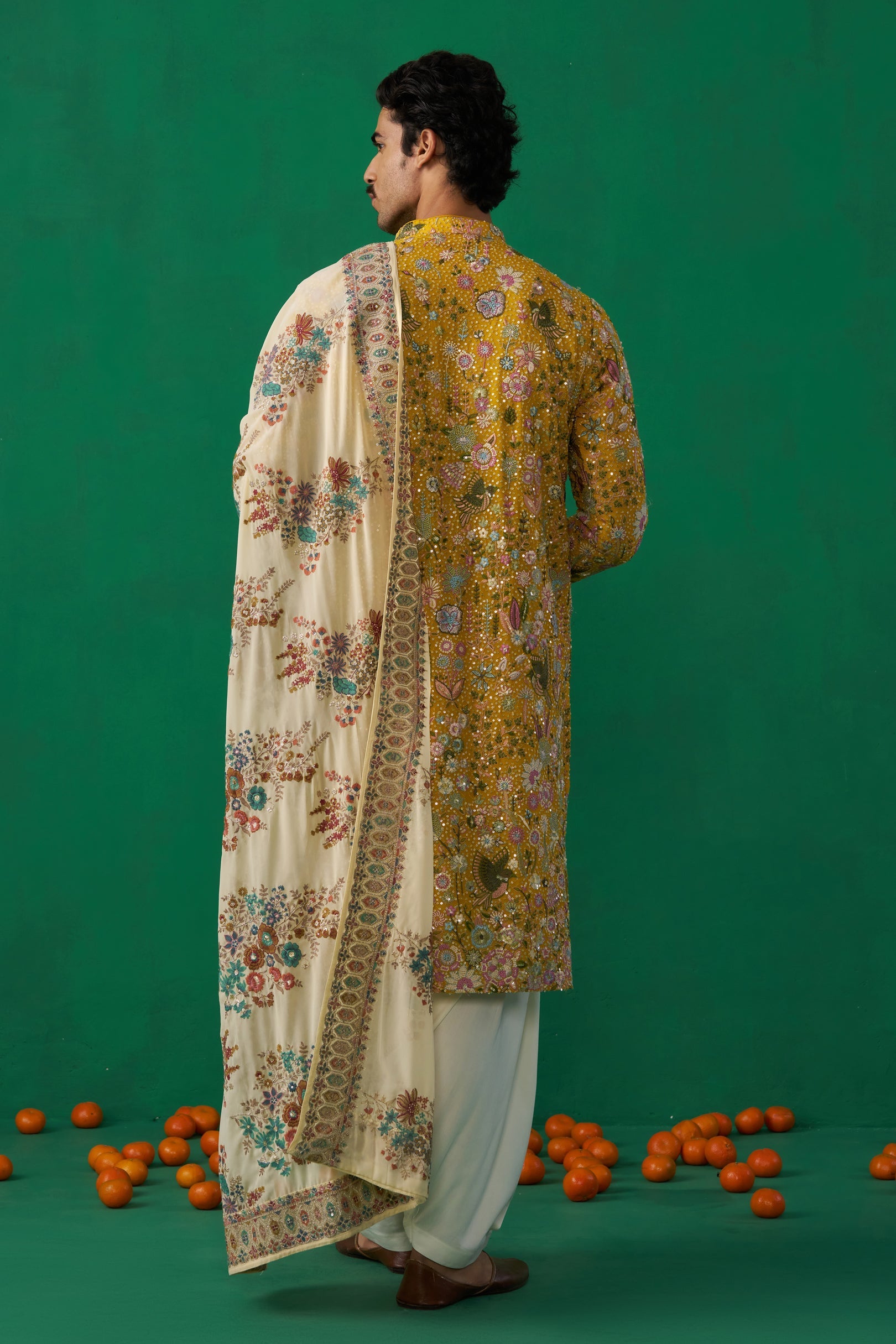 TANMAY BHATT IN PHOOLPANKH HALDI KURTA SET